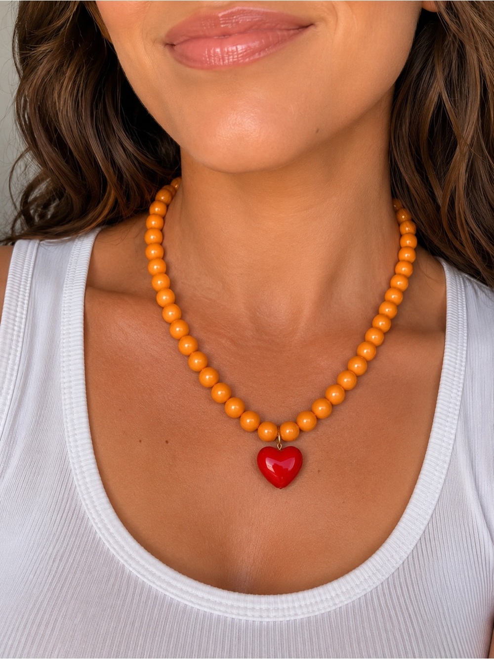 NWT ❤️ Boutique - Summer Boho Beaded Heart Necklace